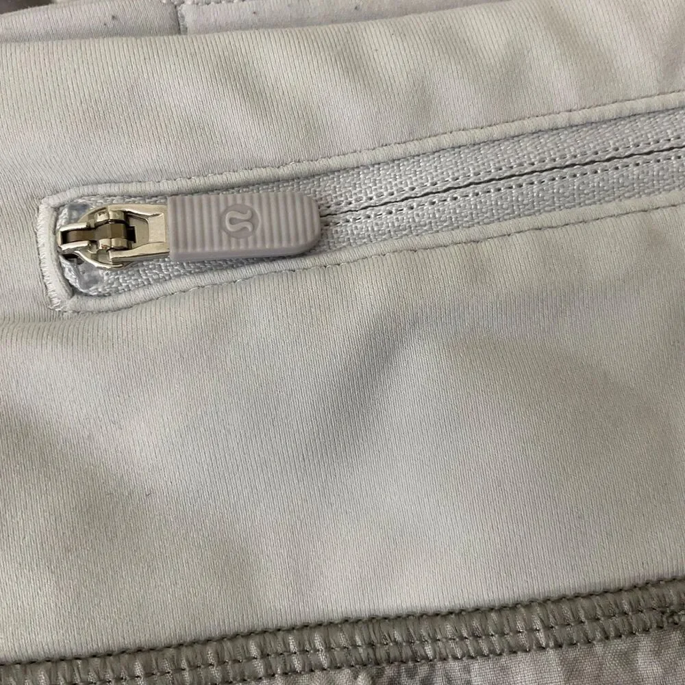 lululemon athletica White and Light Gray Printed Speed Up Athletic Shorts